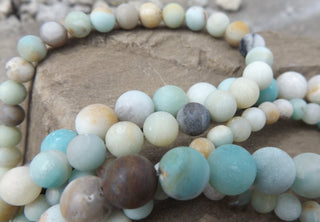 Amazonite FROSTED Rounds - See Drop down for Size Options (16" strands) - Mhai O' Mhai Beads
 - 2