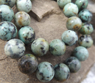 Turquoise (African) Round - See Drop down for Size Options (16" strands) - Mhai O' Mhai Beads
 - 2