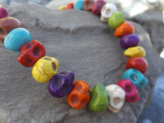 Howlite Side Drill Small Skulls (Multi Color)  (16 inch Strand/ 40 Beads ) *13 x 13mm. - Mhai O' Mhai Beads
 - 2