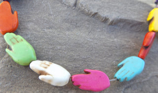Howlite Hamsa Hands (Multi Color)  (23 Beads ) *18 x 9 mm. - Mhai O' Mhai Beads
 - 1