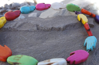 Howlite Hamsa Hands (Multi Color)  (23 Beads ) *18 x 9 mm. - Mhai O' Mhai Beads
 - 2