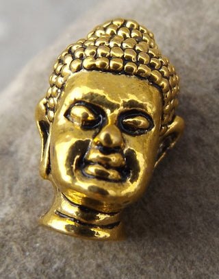 Alloy 3D Buddha Head Beads, (see drop down for color options), 13x9x10mm, Hole: 1.5~2mm - Mhai O' Mhai Beads
 - 2