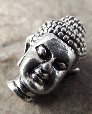 Alloy 3D Buddha Head Beads, (see drop down for color options), 13x9x10mm, Hole: 1.5~2mm - Mhai O' Mhai Beads
 - 4
