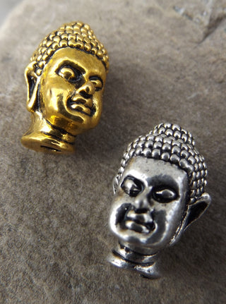 Alloy 3D Buddha Head Beads, (see drop down for color options), 13x9x10mm, Hole: 1.5~2mm - Mhai O' Mhai Beads
 - 1