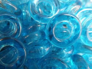 Czech Glass Donuts (14mm Size)  AQUA  *See Drop Down for Options - Mhai O' Mhai Beads
