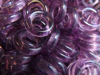 Czech Glass Donuts (14mm Size) Amethyst  *See Drop Down for Options - Mhai O' Mhai Beads
