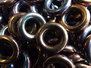 Czech Glass Donuts (14mm Size) Bronze Iris  *See Drop Down for Options - Mhai O' Mhai Beads
