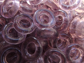 Czech Glass Donuts (14mm Size) Softest Plum  *See Drop Down for Options - Mhai O' Mhai Beads
