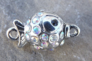 Magnetic Clasp (Rhinestone Fish) 18 x 10 x 9mm.   Sold Individually - Mhai O' Mhai Beads
 - 1
