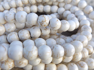 Howlite (Natural) 8mm Rounds (approx 52 beads) - Mhai O' Mhai Beads
 - 1