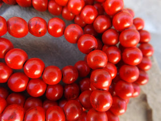 Howlite (Color Enhanced Red) 8mm Rounds (approx 52 beads) - Mhai O' Mhai Beads
 - 2