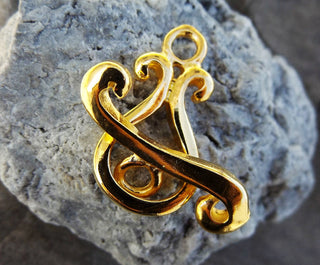 Clasp (Toggle Style)  Scroll  (Gold Color Metal) 12 x 22.5mm,  *PACKED 2 Clasps - Mhai O' Mhai Beads
 - 3