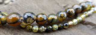 Agate (Faceted Rounds) Dragons Vein in Green (16" strands.  See drop down for options) - Mhai O' Mhai Beads
 - 1