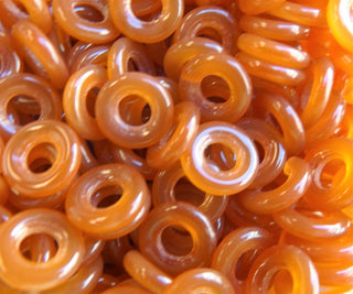 Czech Glass Donuts *Old Time Caramel (9 mm Size  Hole 4mm) - Mhai O' Mhai Beads
