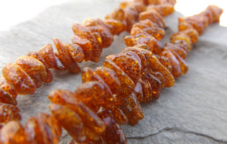 Amber (Natural) Chips.  15" strand.  5 to approx 9mm size chips - Mhai O' Mhai Beads
 - 2
