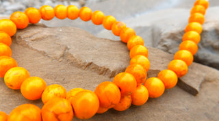 Howlite (8mm Rounds)  *Golden Sunset Color (color enhanced)  15.5" strand - Mhai O' Mhai Beads
 - 2