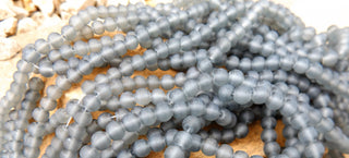 Glass Beads (Frosted) Grey 6mm Round (see drop down for size options) - Mhai O' Mhai Beads
 - 1
