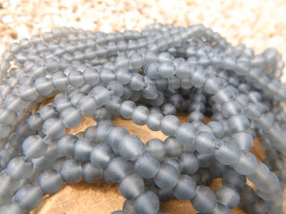 Glass Beads (Frosted) Grey 6mm Round (see drop down for size options) - Mhai O' Mhai Beads
 - 2