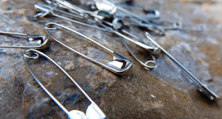 Safety Pins (Iron) Platinum Color.  See drop down for size options.  *Packed 100 Pins - Mhai O' Mhai Beads
 - 2