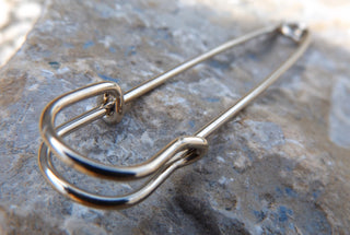 Safety Pin (Iron) Great for Brooch Making!  75 x 16 x 6mm  (Packed 2)