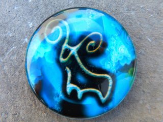 Cabochon (Glass)  *Zodiak Signs  35 mm Diam Size (CLICK TO SEE DESIGN OPTIONS!) - Mhai O' Mhai Beads
 - 1