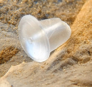 Plastic Earring Back.  Ear Nuts.  Clear.  4 x4mm.  Hole 1mm.   *Packed 4 or Bulk at 150. - Mhai O' Mhai Beads
 - 4