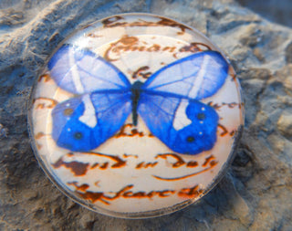 Cabochon (Glass)  *Butterfly  35 mm Diam Size (CLICK to see design options!) - Mhai O' Mhai Beads
 - 6
