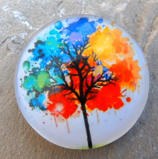 Cabochon (Glass)  *Tree of Life.   25  mm Diam Size (CLICK TO SEE DESIGN OPTIONS!) - Mhai O' Mhai Beads
 - 4