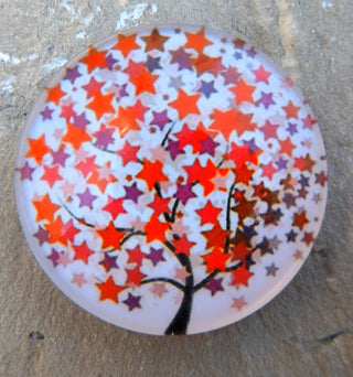 Cabochon (Glass)  *Tree of Life.   25  mm Diam Size (CLICK TO SEE DESIGN OPTIONS!) - Mhai O' Mhai Beads
 - 8