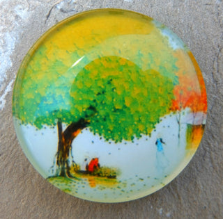 Cabochon (Glass)  *Tree of Life.   25  mm Diam Size (CLICK TO SEE DESIGN OPTIONS!) - Mhai O' Mhai Beads
 - 14