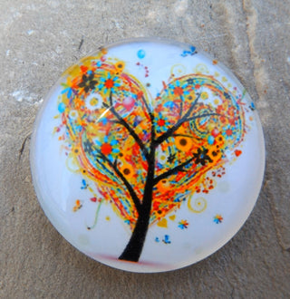 Cabochon (Glass)  *Tree of Life.   25  mm Diam Size (CLICK TO SEE DESIGN OPTIONS!) - Mhai O' Mhai Beads
 - 17