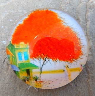 Cabochon (Glass)  *Tree of Life.   25  mm Diam Size (CLICK TO SEE DESIGN OPTIONS!) - Mhai O' Mhai Beads
 - 18