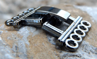 Clasp- Fold Over Watch Band Style..  5 Strand. 24x16.5x5mm, Hole: 2mm.  *Sold Individually.  See Drop Down for Color Options - Mhai O' Mhai Beads
 - 3