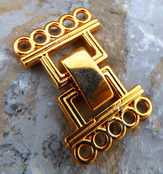 Clasp- Fold Over Watch Band Style...  5 Strand. 24x16.5x5mm, Hole: 2mm..  *Sold Individually.  See Drop Down for Color Options - Mhai O' Mhai Beads
 - 6