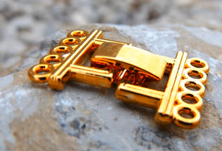 Clasp- Fold Over Watch Band Style..  5 Strand. 24x16.5x5mm, Hole: 2mm.  *Sold Individually.  See Drop Down for Color Options - Mhai O' Mhai Beads
 - 5