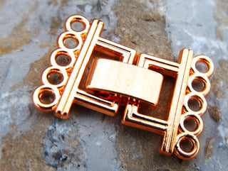 Clasp- Fold Over Watch Band Style..  5 Strand. 24x16.5x5mm, Hole: 2mm.  *Sold Individually.  See Drop Down for Color Options - Mhai O' Mhai Beads
 - 6