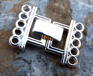 Clasp- Fold Over Watch Band Style...  5 Strand. 24x16.5x5mm, Hole: 2mm..  *Sold Individually.  See Drop Down for Color Options - Mhai O' Mhai Beads
 - 1