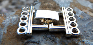 Clasp- Fold Over Watch Band Style...  5 Strand. 24x16.5x5mm, Hole: 2mm..  *Sold Individually.  See Drop Down for Color Options - Mhai O' Mhai Beads
 - 8