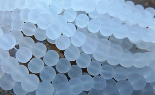 Glass- Frosted ("Engineered Beach Glass")  *Round White/Clear (See DropDown for Size Options) - Mhai O' Mhai Beads
 - 2