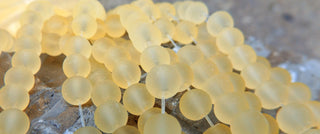 Glass- Frosted ("Engineered Beach Glass")  *Round Soft Yellow (See DropDown for Size Options) - Mhai O' Mhai Beads
 - 2