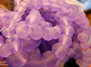 Glass- Frosted ("Engineered Beach Glass")  *Round Lavender (See DropDown for Size Options) - Mhai O' Mhai Beads
