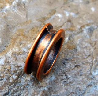 Metal Spacer Bead/Link in Antique Copper.  Big Hole.  12x4mm.  Hole 8mm.  (Packed 10) - Mhai O' Mhai Beads
 - 2
