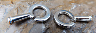 Metal Link Clasp.(Glue In).  28x16x5mm, Hole: 2.5mm.  Platinum Color.  Sold by the Set. - Mhai O' Mhai Beads
 - 2