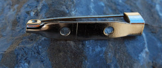 Iron Brooch Pin Findings.  (with two holes).  Platinum Color.  *Packed 10.  (See drop down for size options) - Mhai O' Mhai Beads
 - 3