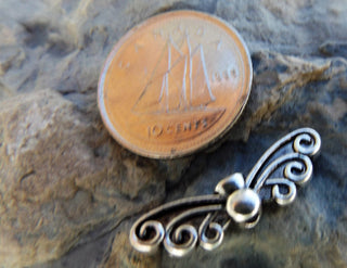 Metal Bead -(Wing) (WNGS32)  Wing. 20 mm x 5 mm.   See drop down for options - Mhai O' Mhai Beads
 - 2