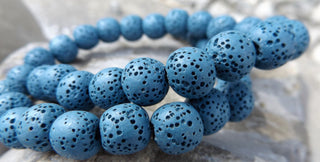 Lava (Rounds) *16 inch strand.  10mm Deep Blue. - Mhai O' Mhai Beads
 - 2
