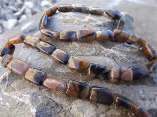 Staurolite (Rectangle) (12 x 8 mm) (16" Strand.  Approx 33 Beads ) - Mhai O' Mhai Beads
 - 1