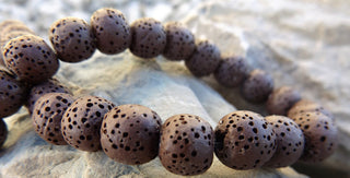 Lava (Rounds) *16 inch strand.  10mm Milk Chocolate. - Mhai O' Mhai Beads
 - 1