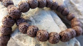 Lava (Rounds) *16 inch strand.  10mm Milk Chocolate. - Mhai O' Mhai Beads
 - 2