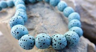 Lava (Rounds) *16 inch strand.  10mm Light Blue. - Mhai O' Mhai Beads
 - 1